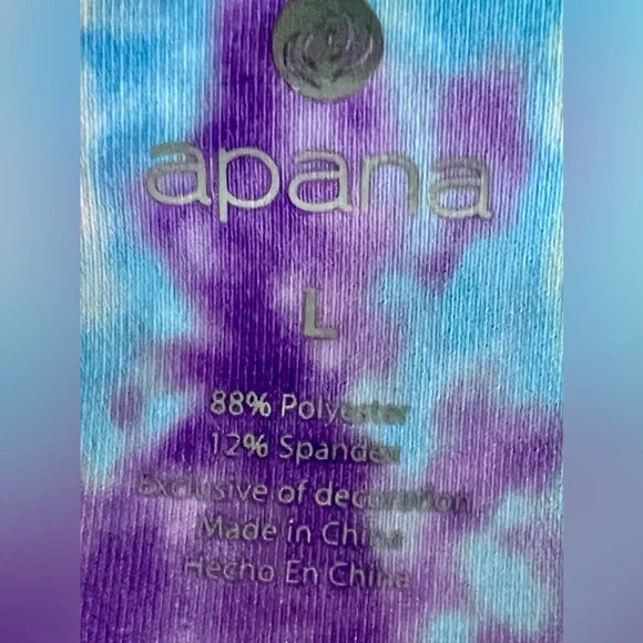 APANA Tie-Dye Leggings Blue & Purple Pants NWT Sz Large - Picture 4 of 10